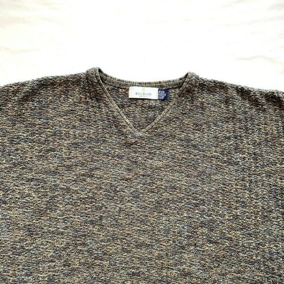 Vintage Bill Blass Sweater Mens XL USA Made Hand Framed‎ Chunky Knit V Neck - Picture 3 of 10